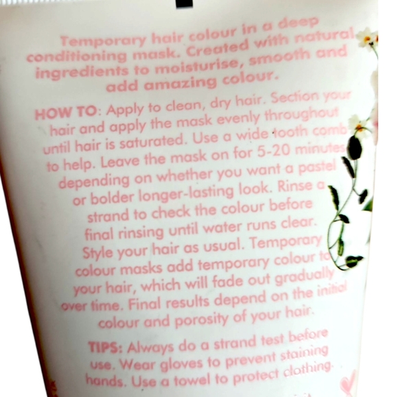 Umberto Giannini Rose Peach Hair Mask, Temp. Hair Color For Light To Med Blond - Picture 2 of 2